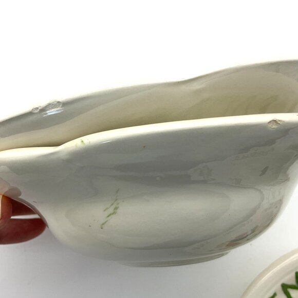 Set of Three Ceramic VTG 80s Salad Bowl Set Dressing Verbiage Colorful Veggies - Picture 4 of 4